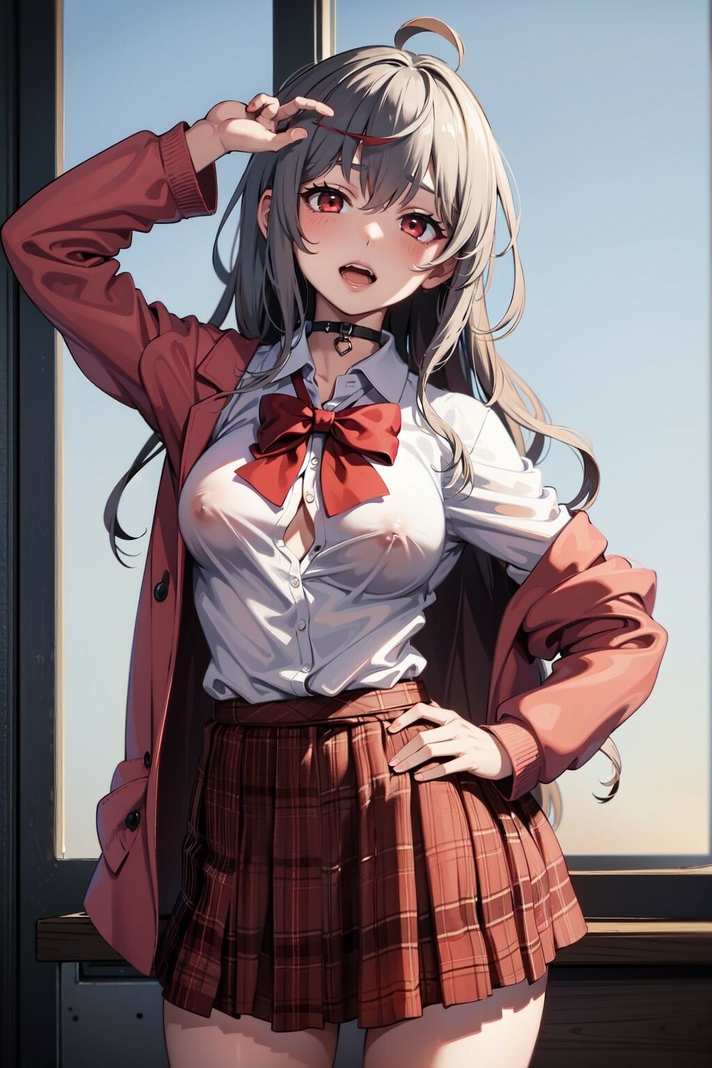 サンプル画像5:JK 沙花股クロヱの制服の下その1(萌のイラスト) [d_305342]