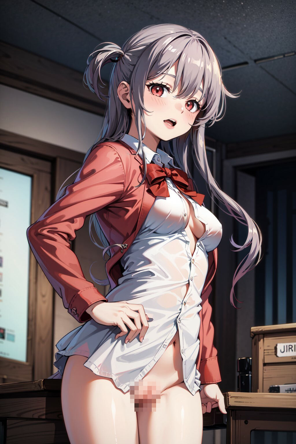 サンプル画像5:JK 沙花股クロヱの制服の下その 2(萌のイラスト) [d_305347]