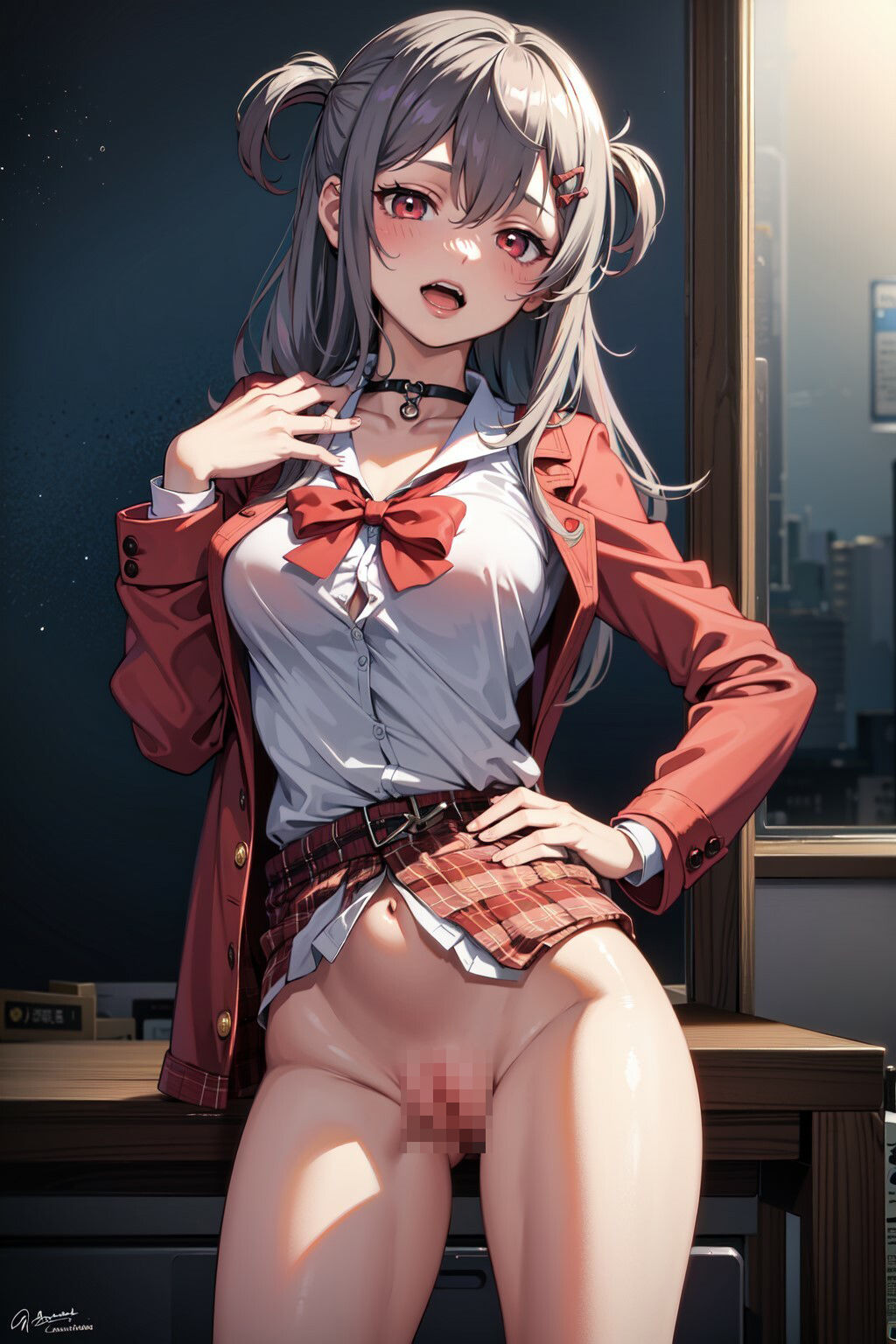 サンプル画像6:JK 沙花股クロヱの制服の下その 2(萌のイラスト) [d_305347]