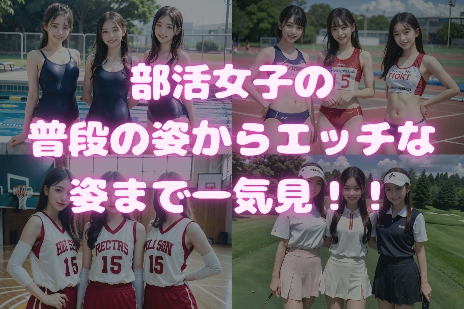 サンプル画像1:部活美女ハーレム(女子○生AI画像) [d_305391]