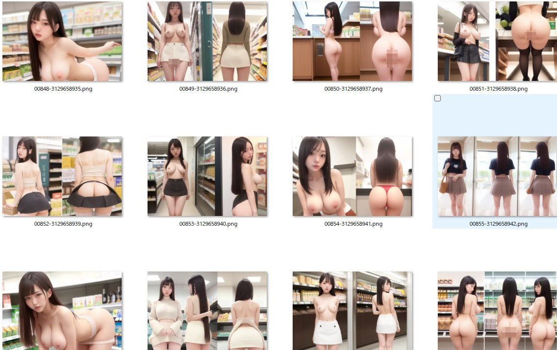 サンプル画像4:食料品店にいる女性の着エロ、ヌード集です。(宿題見せて) [d_305421]