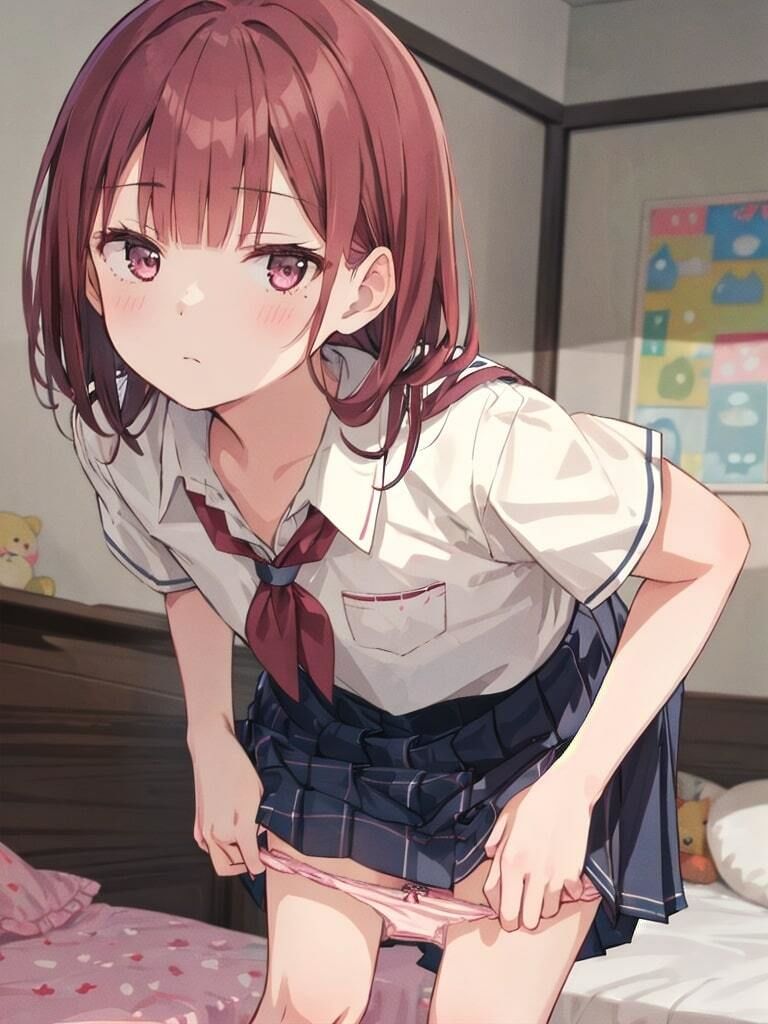 サンプル画像2:恥じらい！下着を脱ぐ制服少女たち！(つらみ工房) [d_305431]