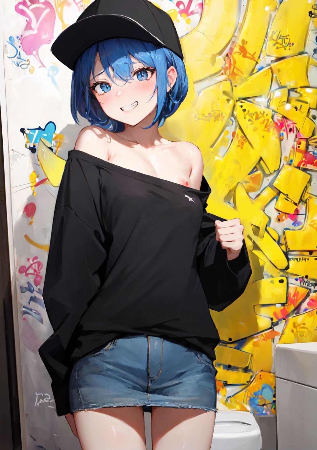 サンプル画像2:メス〇キ トイレで露出誘惑〜親が知らない娘の顔〜(キトン【AI illust studio】) [d_305735]