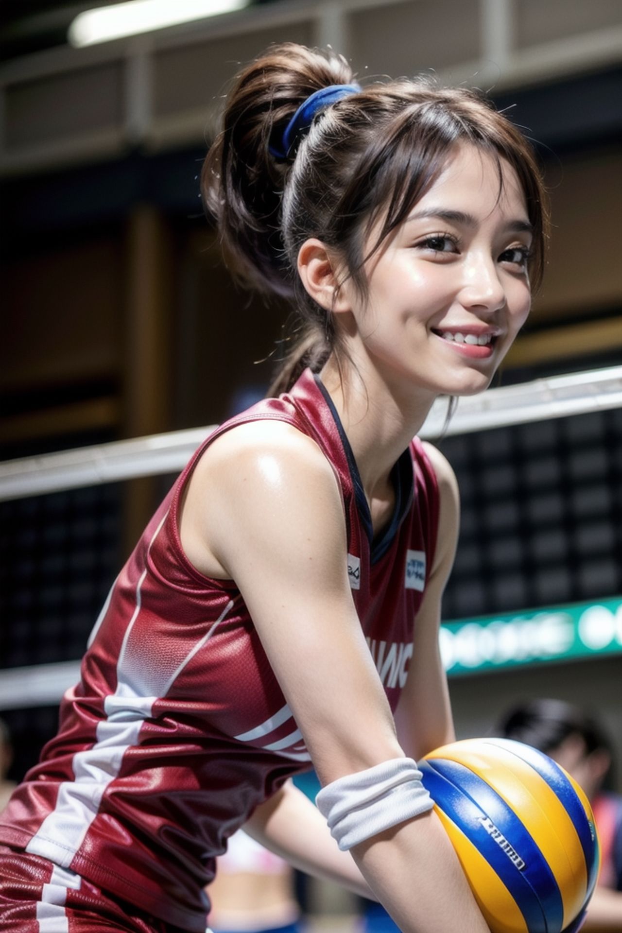 サンプル画像1:バレーボール選手の受難(AI画像生成する人) [d_305749]