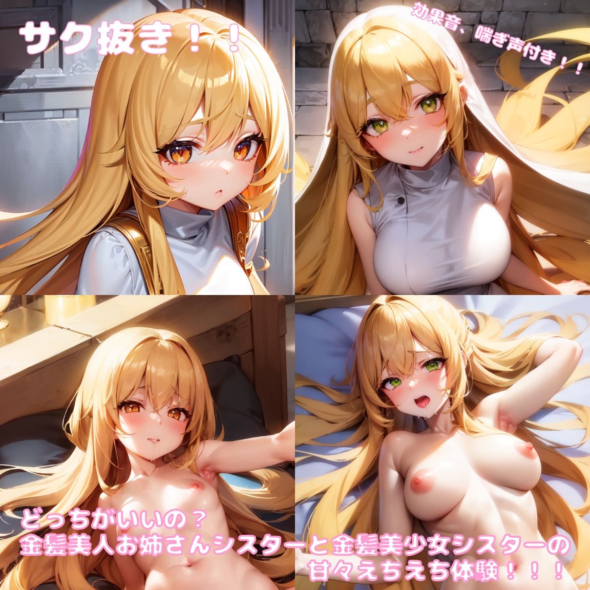 サンプル画像1:どっちがいいの？金髪美人お姉さんシスターと金髪美少女シスターの甘々えちえち体験！！！CG集(ペン忍者ペンペンの里) [d_305882]