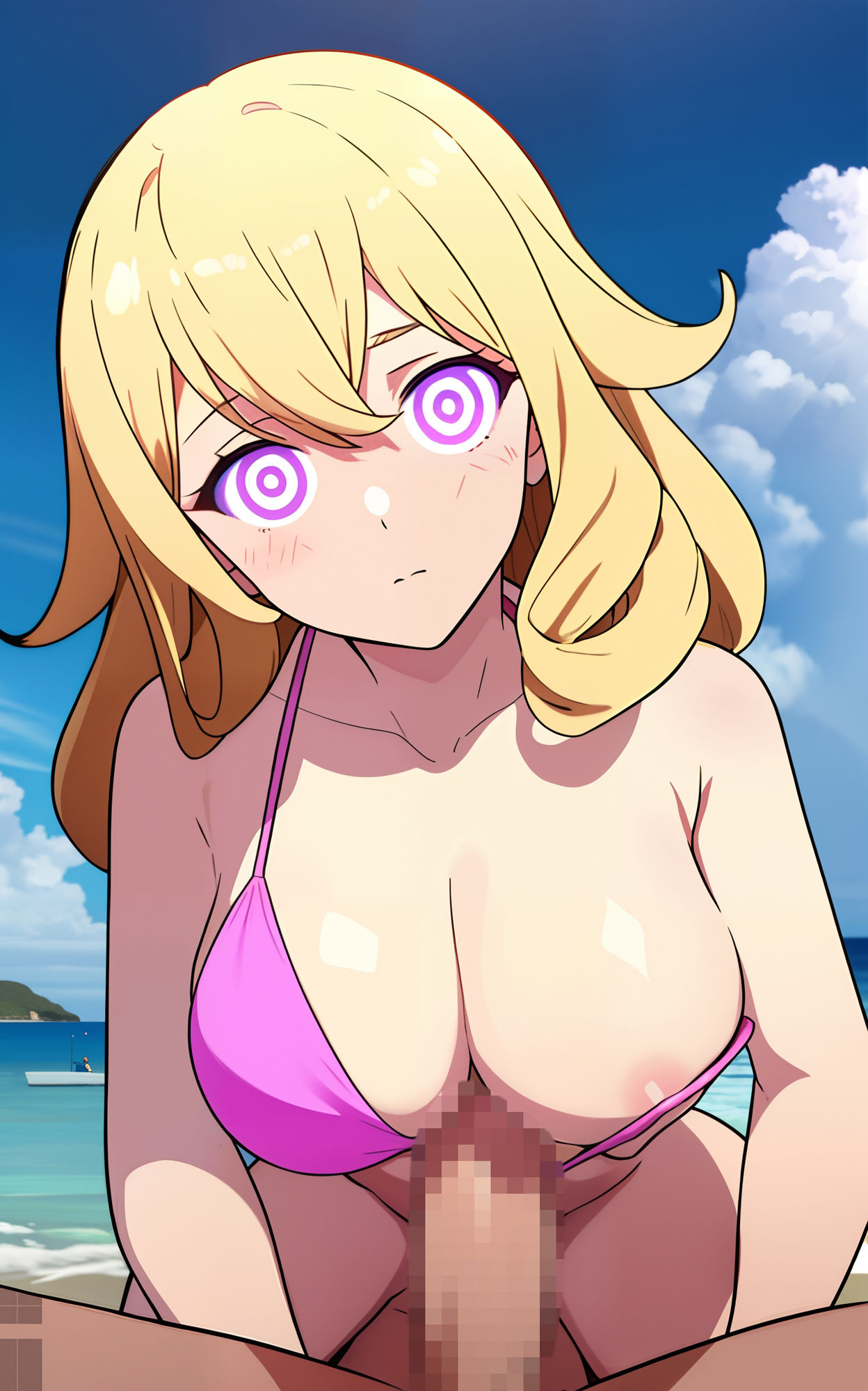 サンプル画像2:ビーチの休日、催●金髪の女神がサービスしてくれた(0号室) [d_305895]