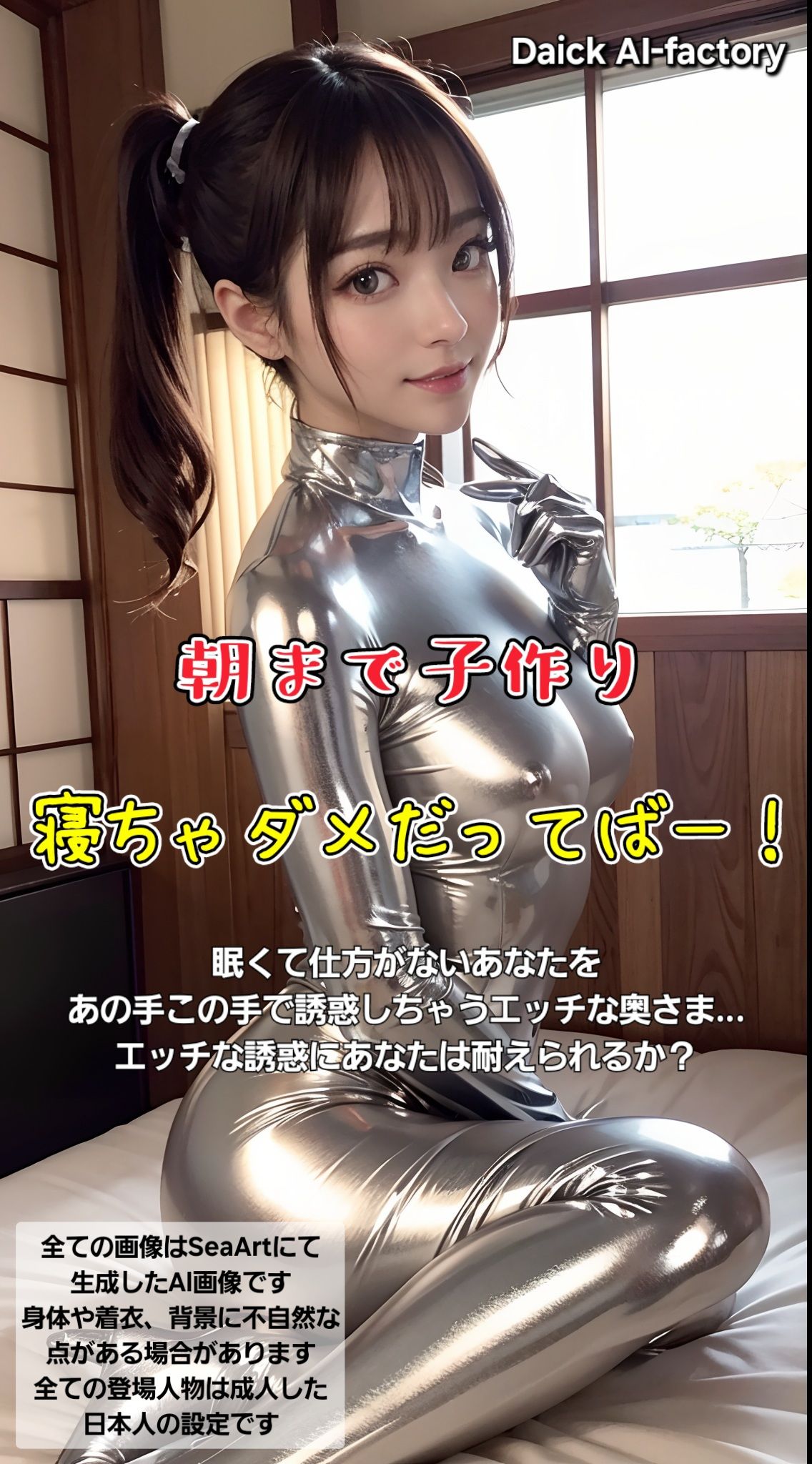 サンプル画像1:朝まで子作り 寝ちゃだめだってばー！(Daick AI-factory) [d_306015]