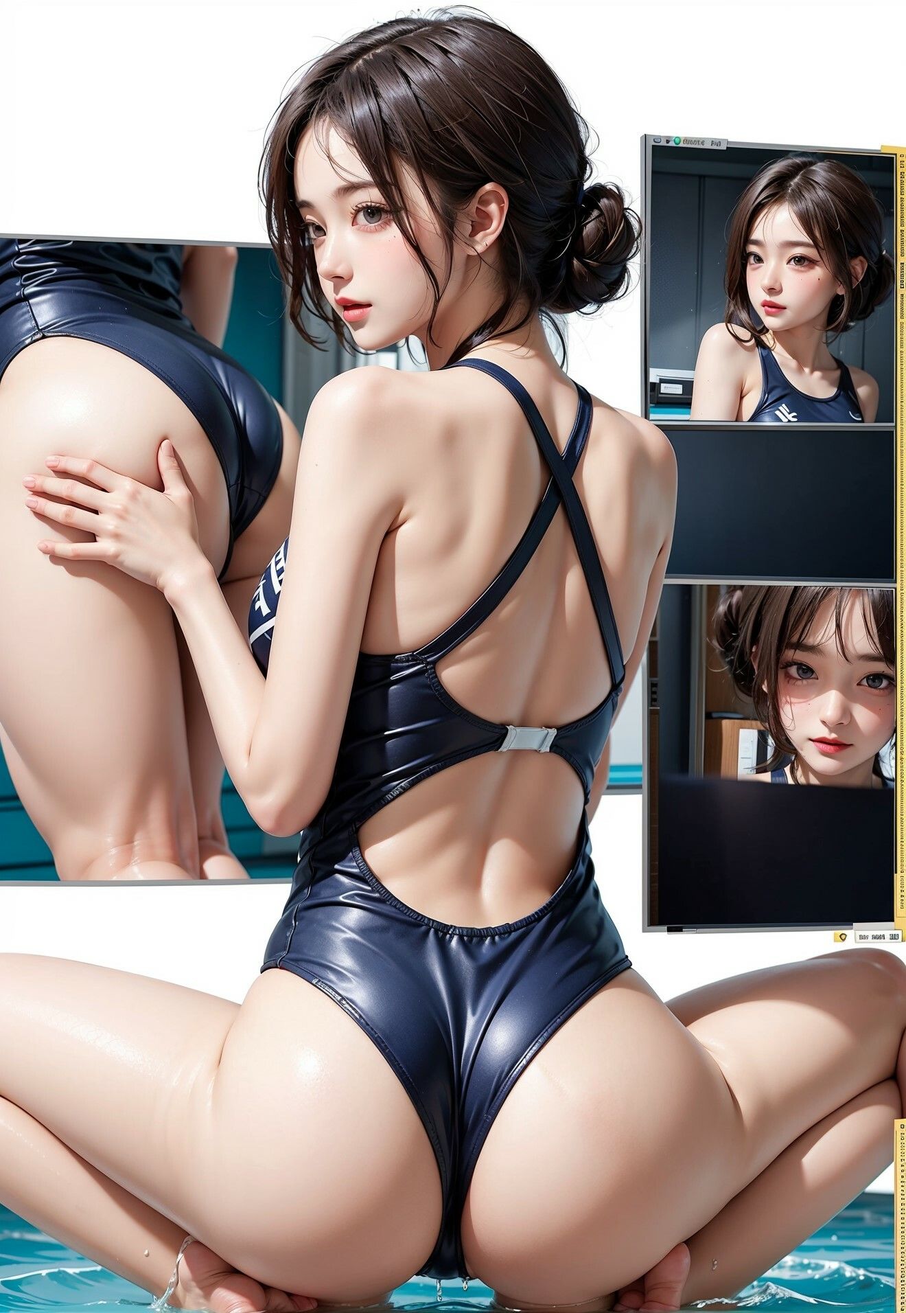 サンプル画像1:地味な大学陸上部女子 なぜ？どうして競泳水着に。(スク水・競泳水着ピタピタ女子大生専門店) [d_306174]