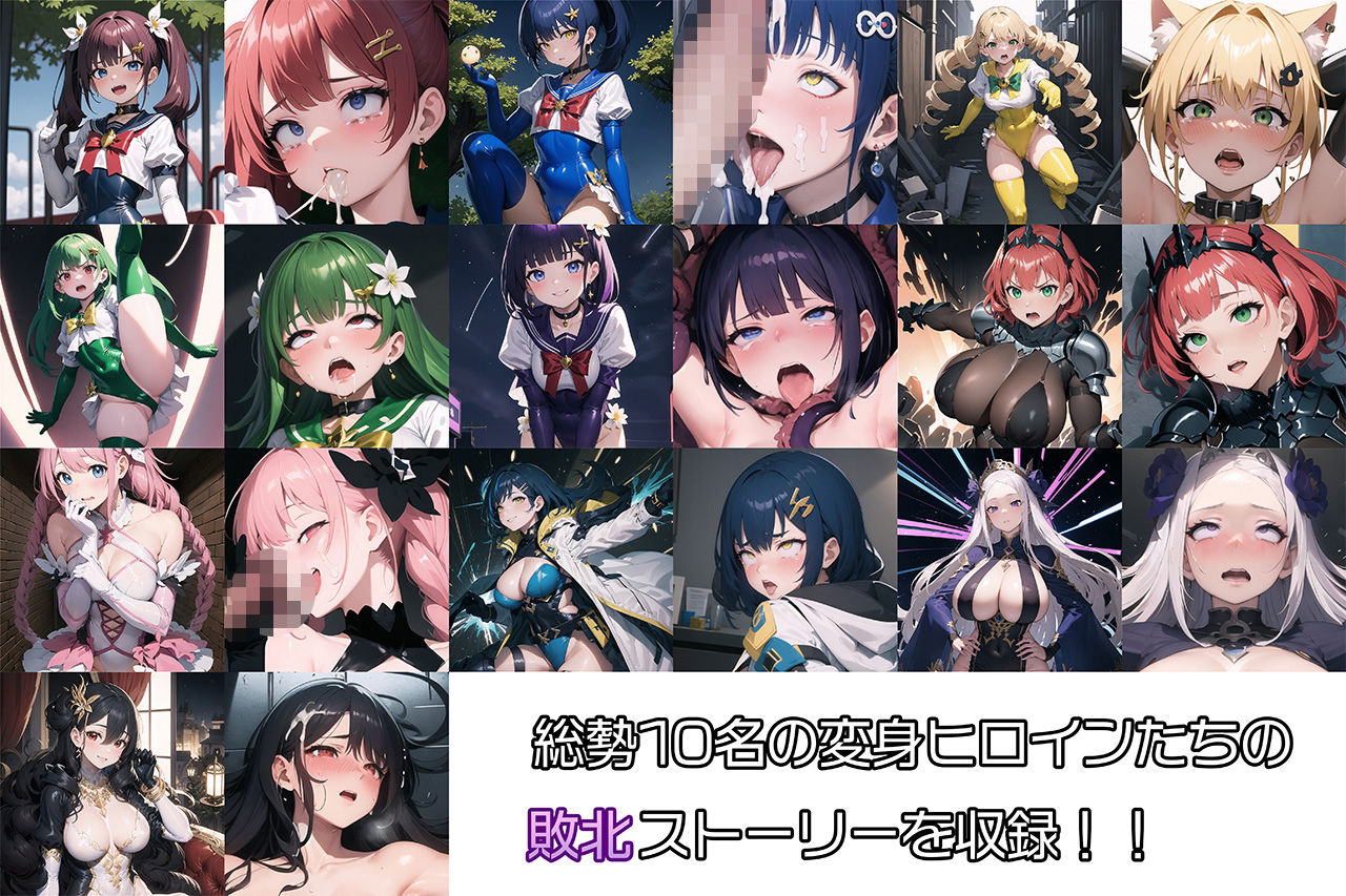 サンプル画像1:変身ヒロイン敗北CG ショートストーリー(AI魔法少女) [d_306215]