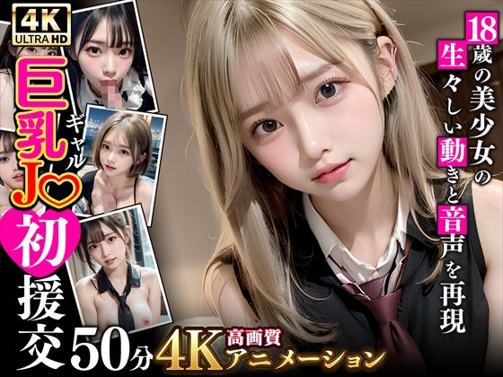 サンプル画像1:【4K高画質アニメ】巨乳ギャルJK初援交(究極のあいどる) [d_306375]