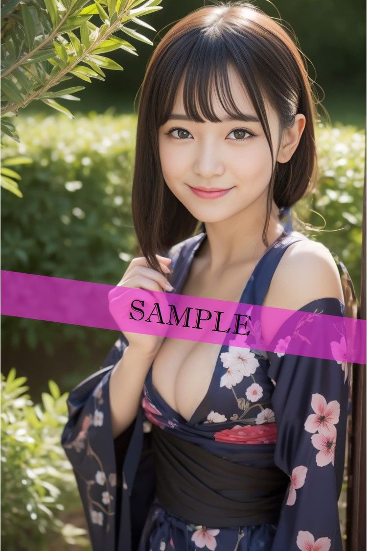 サンプル画像1:‐ AI生成 – 浴衣☆美女 ヌード写真集 【浴衣姿、おっぱい、下着画像209枚】(☆AIエロ画像クリエイター☆) [d_306413]