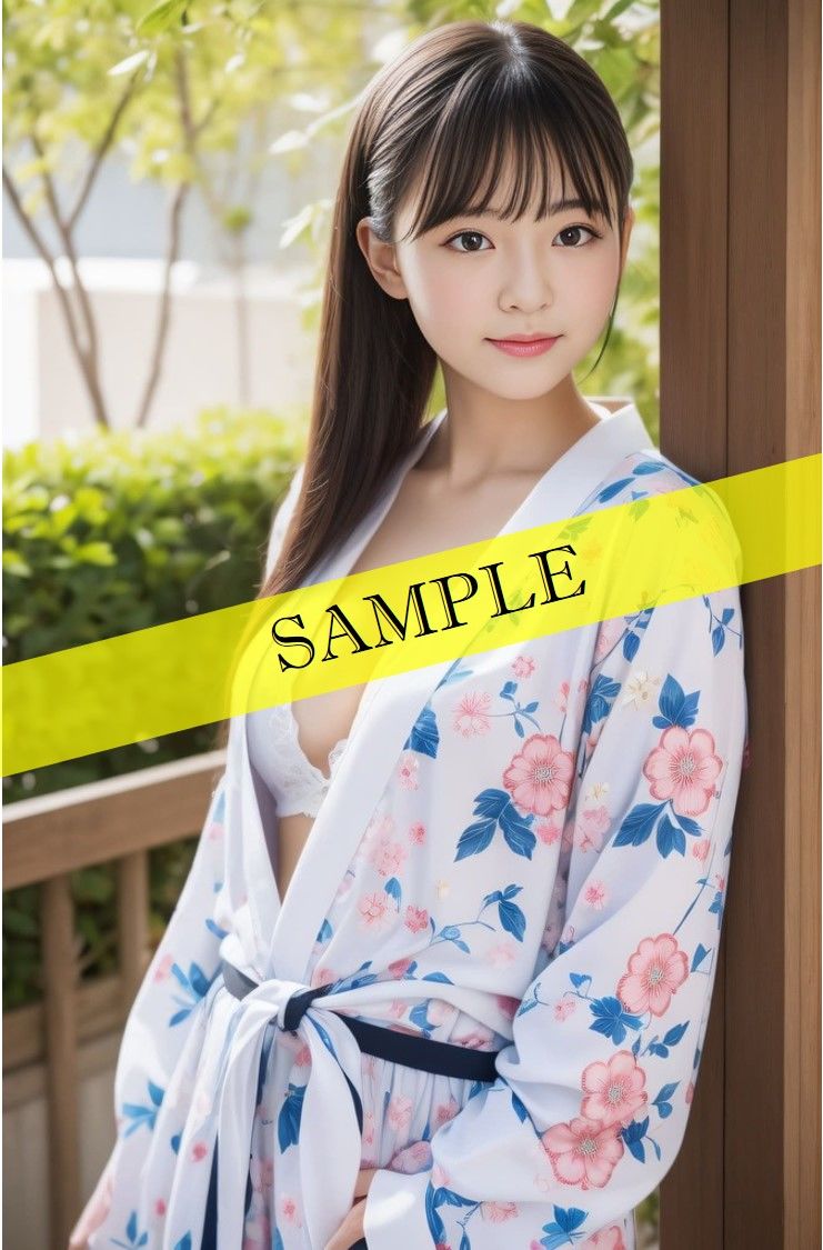 サンプル画像2:‐ AI生成 – 浴衣☆美女 ヌード写真集 【浴衣姿、おっぱい、下着画像209枚】(☆AIエロ画像クリエイター☆) [d_306413]