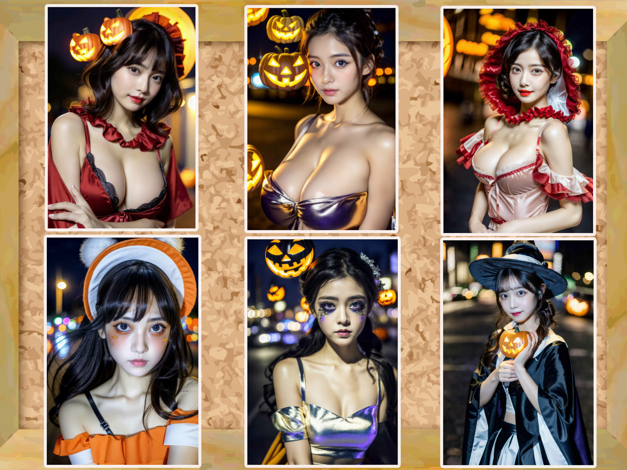 サンプル画像1:女子校生の非日常シリーズ ハロウィンの夜は年に一度の公然露出日(AI美少女.store) [d_306479]