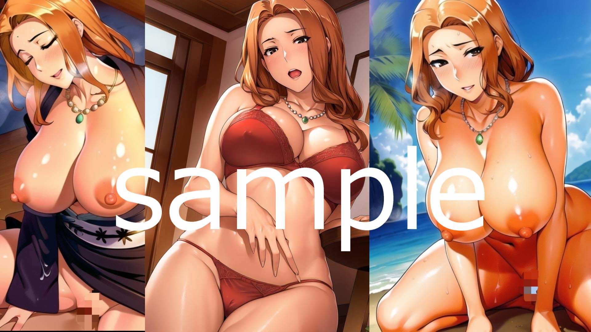 サンプル画像1:【福引でカニ食べ放題とアルコール飲み放題付きの人気温泉旅館ペア宿泊券が当たったから、町内で1番美人の京香さんに声をかけてみたら、 「行きたい♪」と言ってくれたので、プライベートビーチでいつものように写真撮影した後、2人で旅館にGO♪浴衣に着替えて温泉に入ったあと、待ちに待った夕食タイム♪でも30分後くらいに彼女がまさかの泥●！？部屋に連れて行って、、、酔っぱらってるところをハメハメしちゃう】といった感じの流れのエロイラスト集(AIアニメ美女ファクトリー) [d_306558]