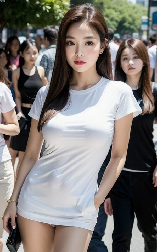 サンプル画像2:Tシャツの上からはっきりわかるたわわなおっぱい。ピチTを着た巨乳娘の裸見たくありませんか？(＋Be) [d_306658]