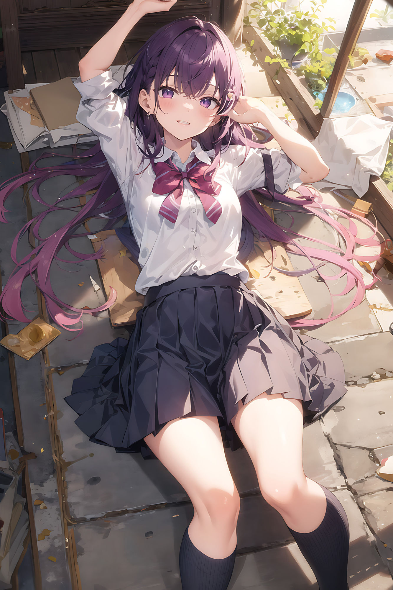 サンプル画像1:制服×美少女(aiもちち) [d_306672]