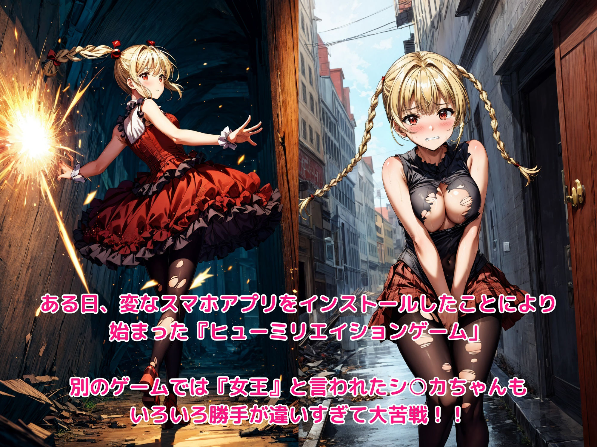 サンプル画像1:ヒロイン敗北 – 見たこともないエッチな異能に翻弄されたシ○カちゃん(絵心あいのAI生成アトリエ) [d_306682]