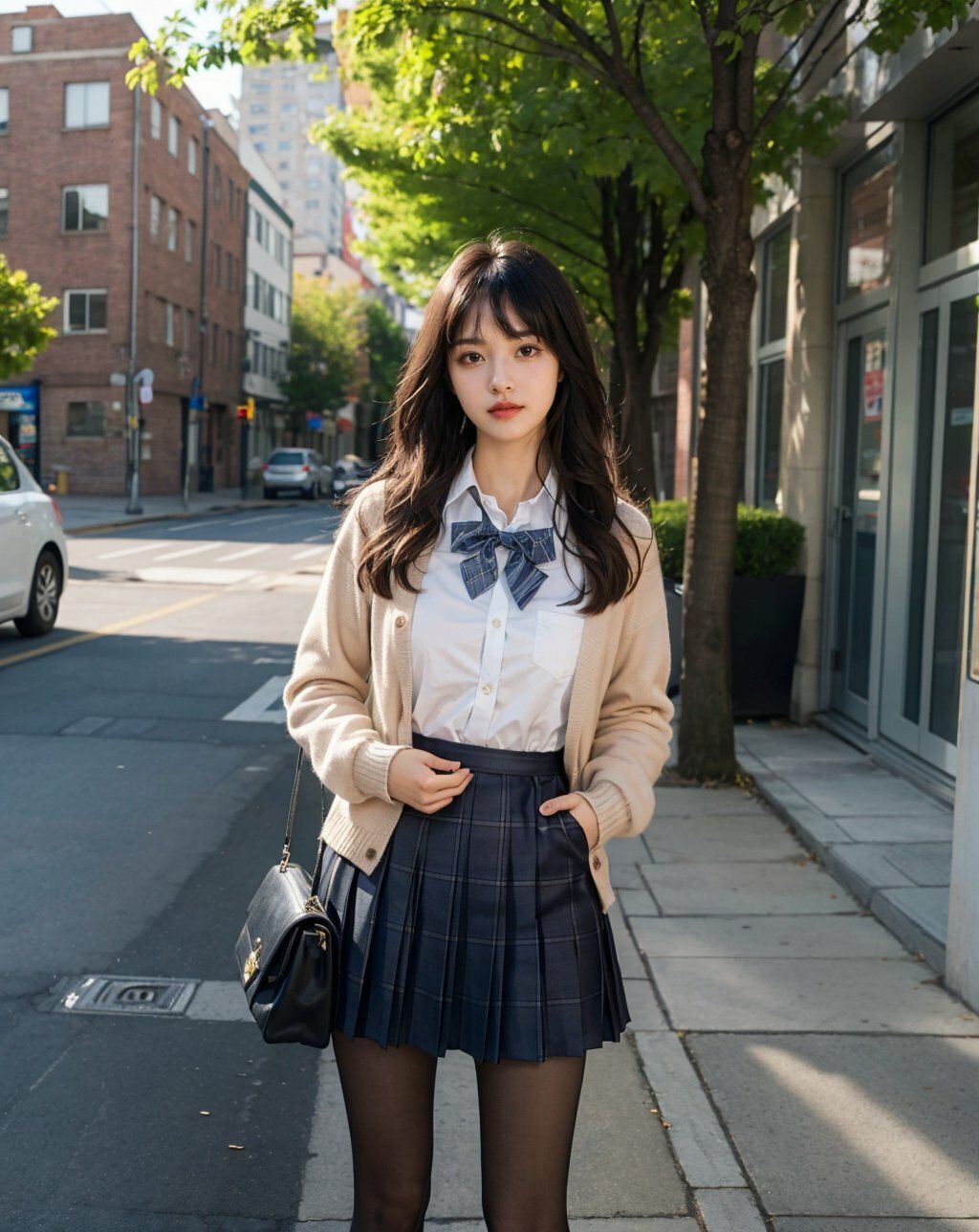 サンプル画像1:AI Girl JKカノジョ 街中編(AIDate) [d_306712]