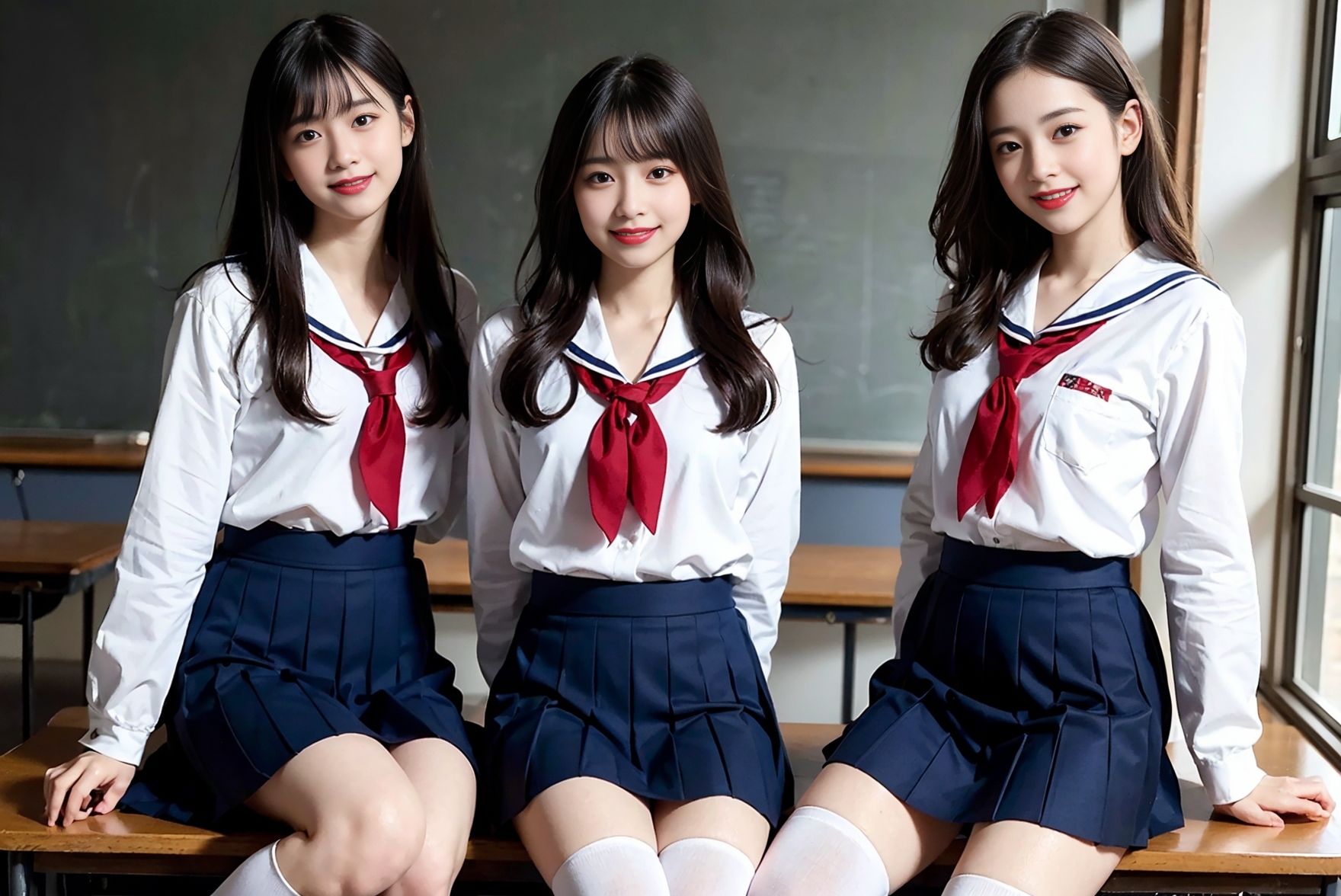 サンプル画像1:放課後ハーレム(AI美女画像作成所) [d_306769]