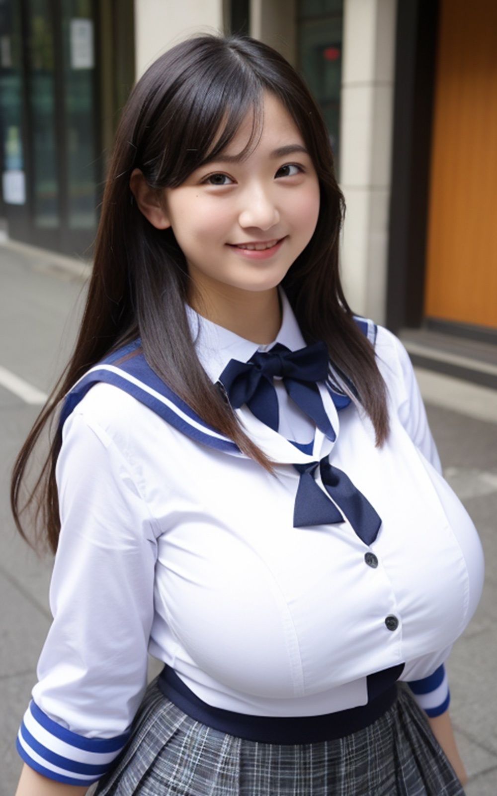 サンプル画像1:制服コスプレ美女【AIグラドル編集部vol.232】(AI美女出版) [d_306792]