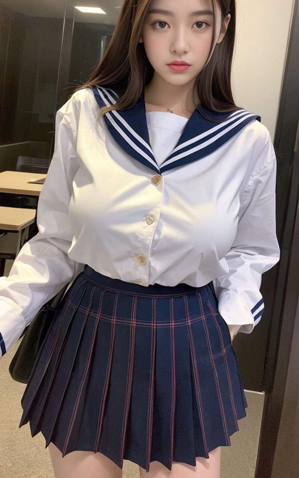 サンプル画像2:制服コスプレ美女【AIグラドル編集部vol.232】(AI美女出版) [d_306792]