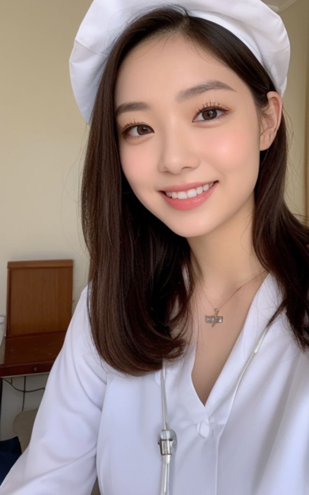 サンプル画像1:ナースコスプレ美女【AIグラドル編集部vol.231】(AI美女出版) [d_306794]