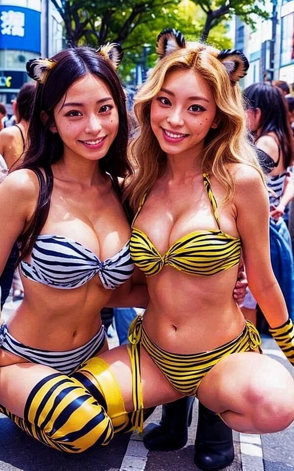 サンプル画像4:Happy！Halloween！！路上でチュー-スクランブル交差点はラムちゃんでいっぱい！-(ヨジョウハンハスキー) [d_306806]