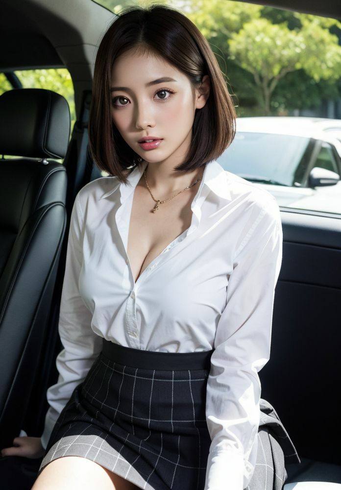 サンプル画像3:ギャルJ● 学校帰り制服姿のままパパ活 ホテルまでガマンできず車で感じまくりマ○コに生挿入(はむすたー美女団) [d_306814]