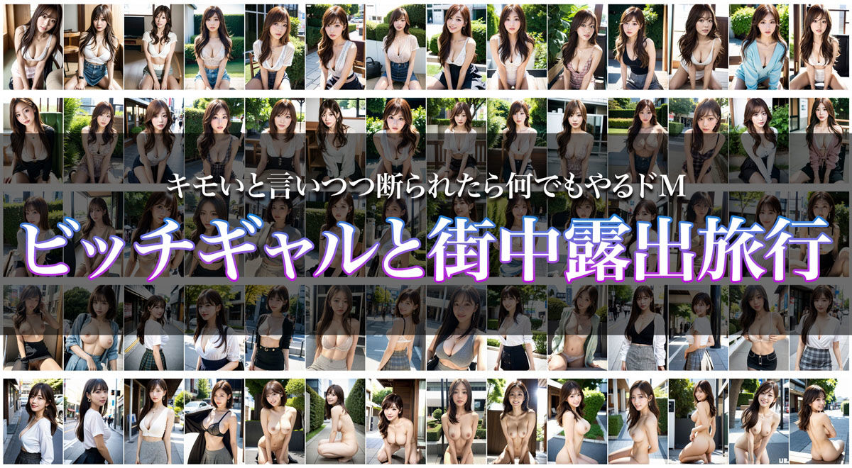 サンプル画像1:生意気ビッチギャルの露出旅行(はむすたー美女団) [d_306911]