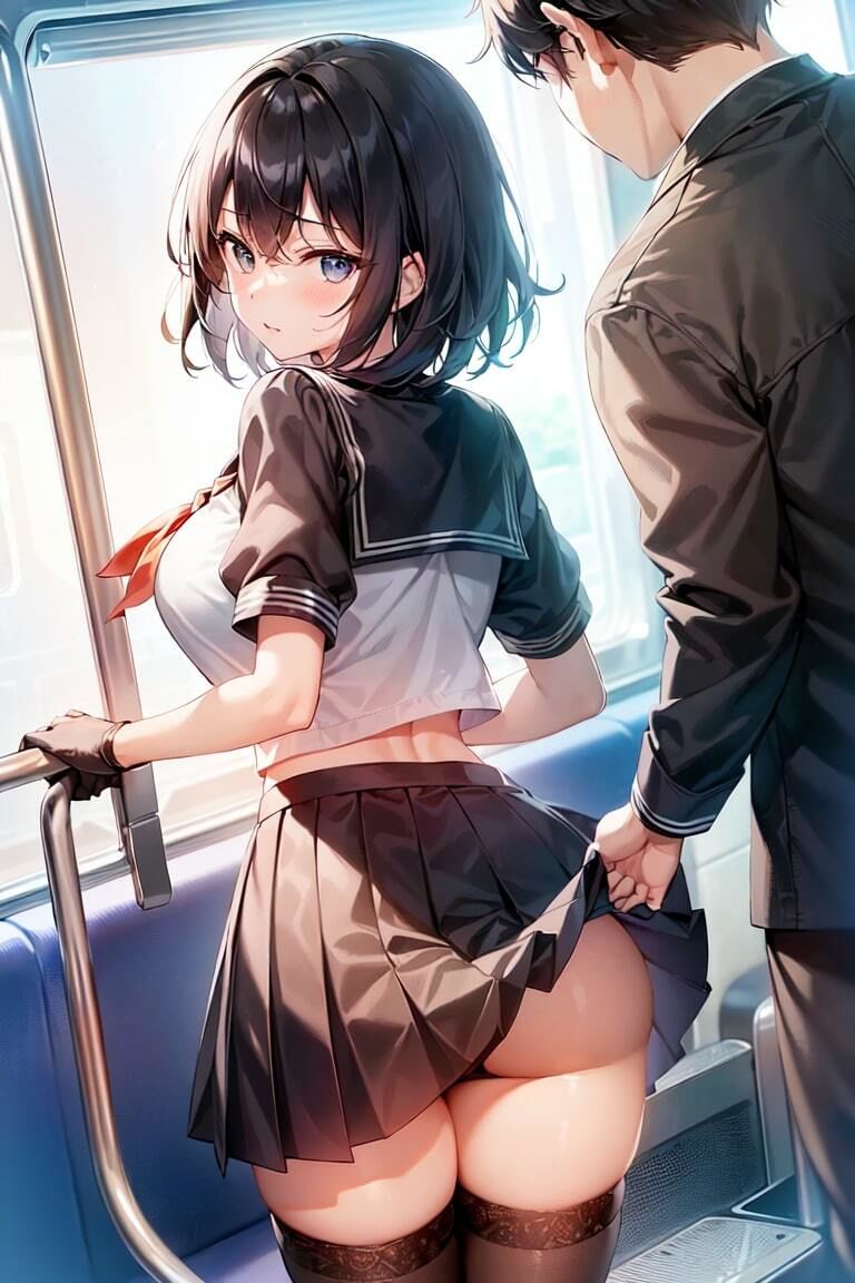 サンプル画像1:エロかわ黒髪ショートJKのプリケツ イラスト集(プリケツAIイラスト男爵) [d_307025]