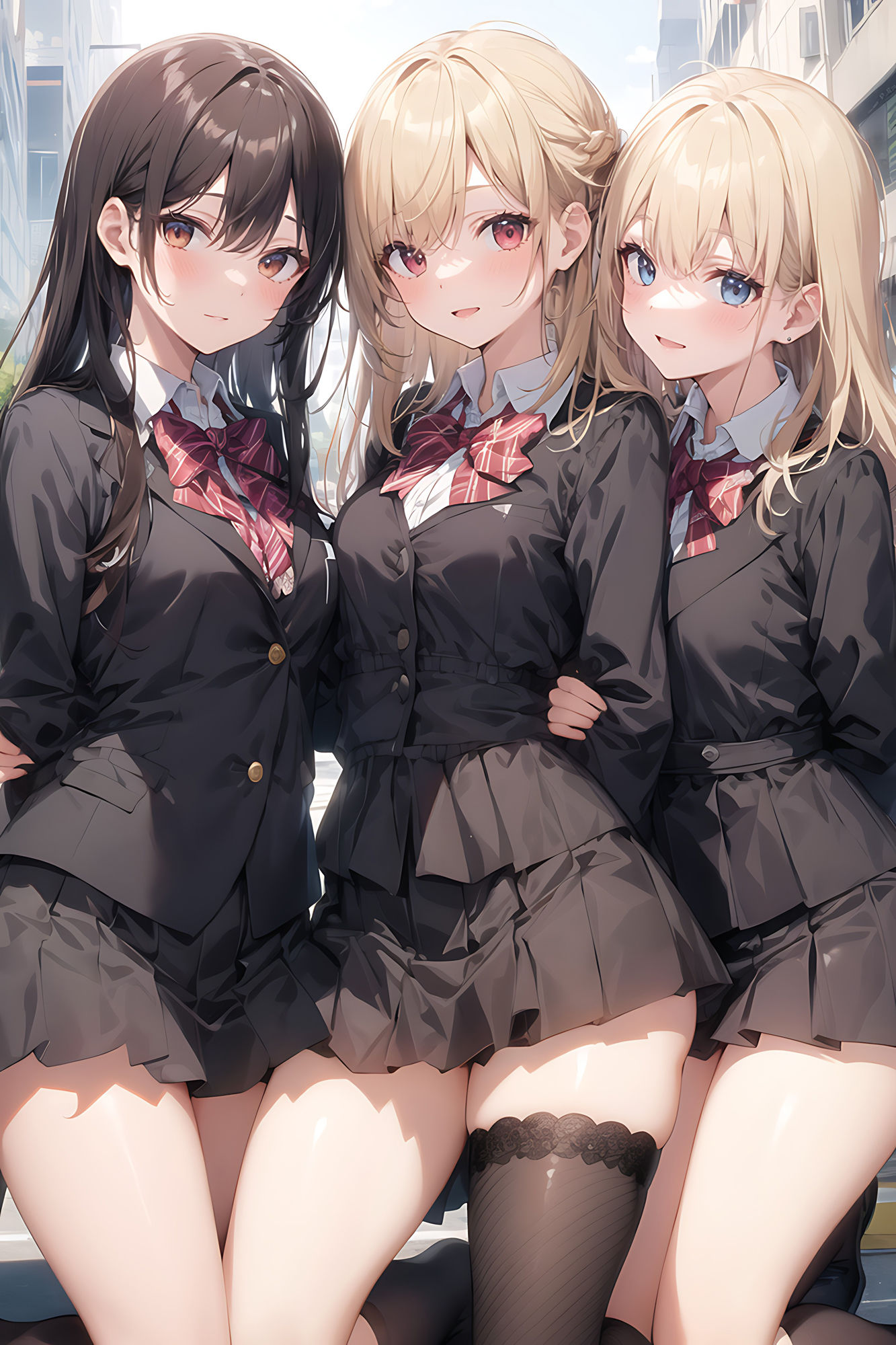 サンプル画像1:制服×美少女2(aiもちち) [d_307059]