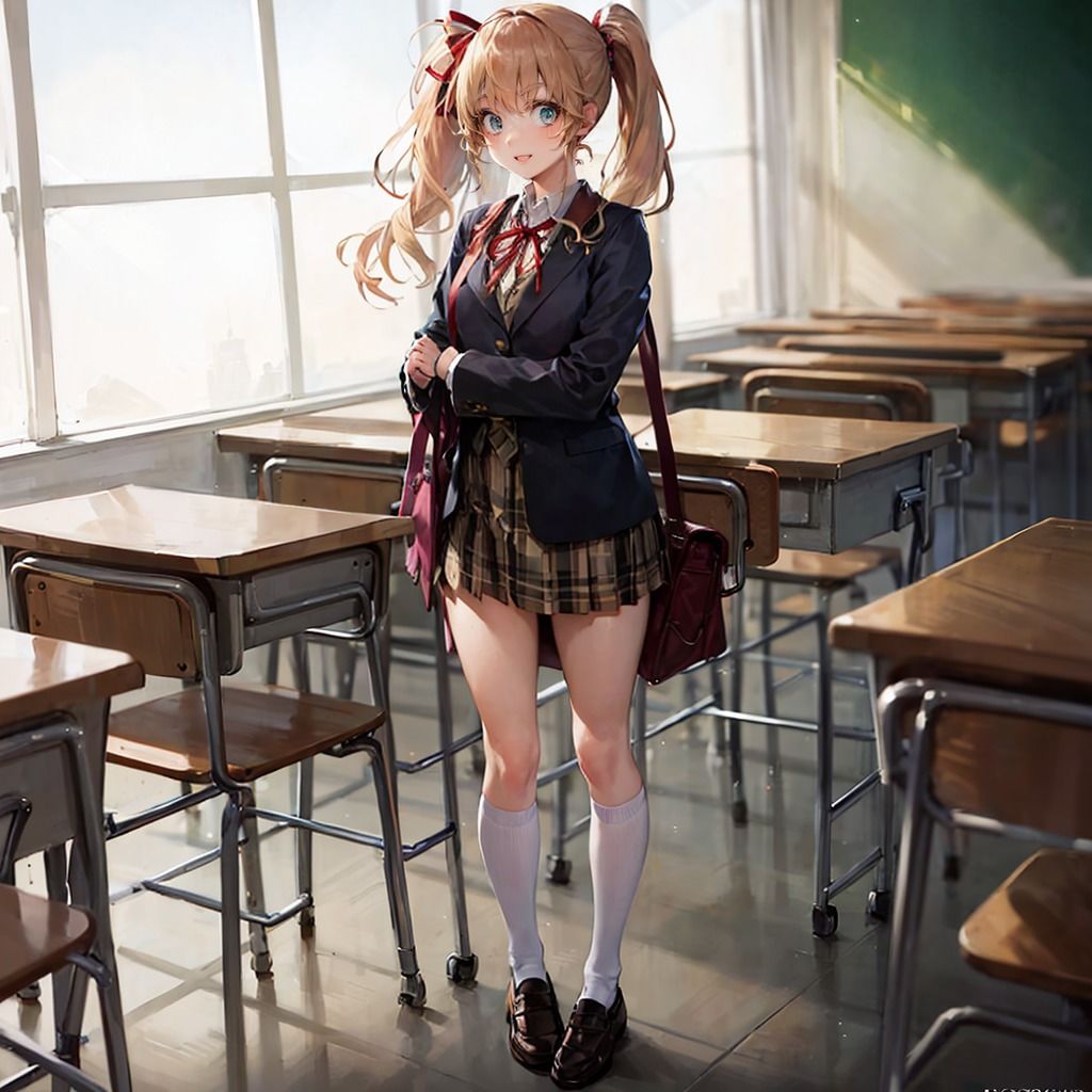 サンプル画像1:『いけない場所でするのが好き』ギャルJK-制服着衣（Stable Diffusion/AI）作成）(むさこた) [d_307138]