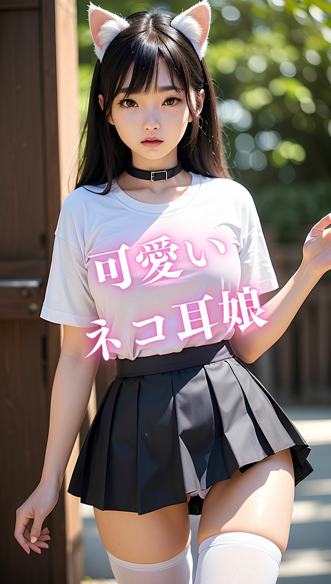 サンプル画像1:エチエチ ネコ耳娘と露出デート おっぱい、おまんこまるみえ(AIbijyo) [d_307194]