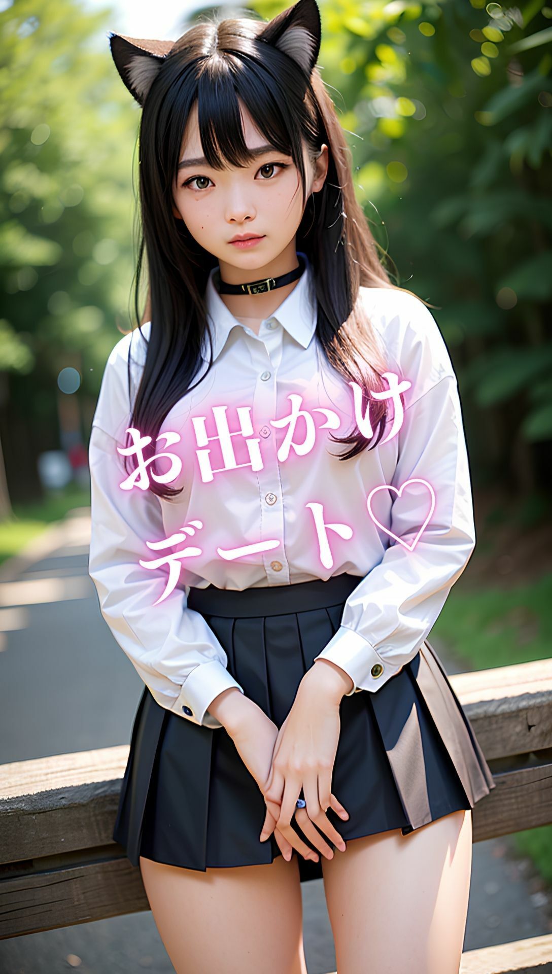 サンプル画像2:エチエチ ネコ耳娘と露出デート おっぱい、おまんこまるみえ(AIbijyo) [d_307194]