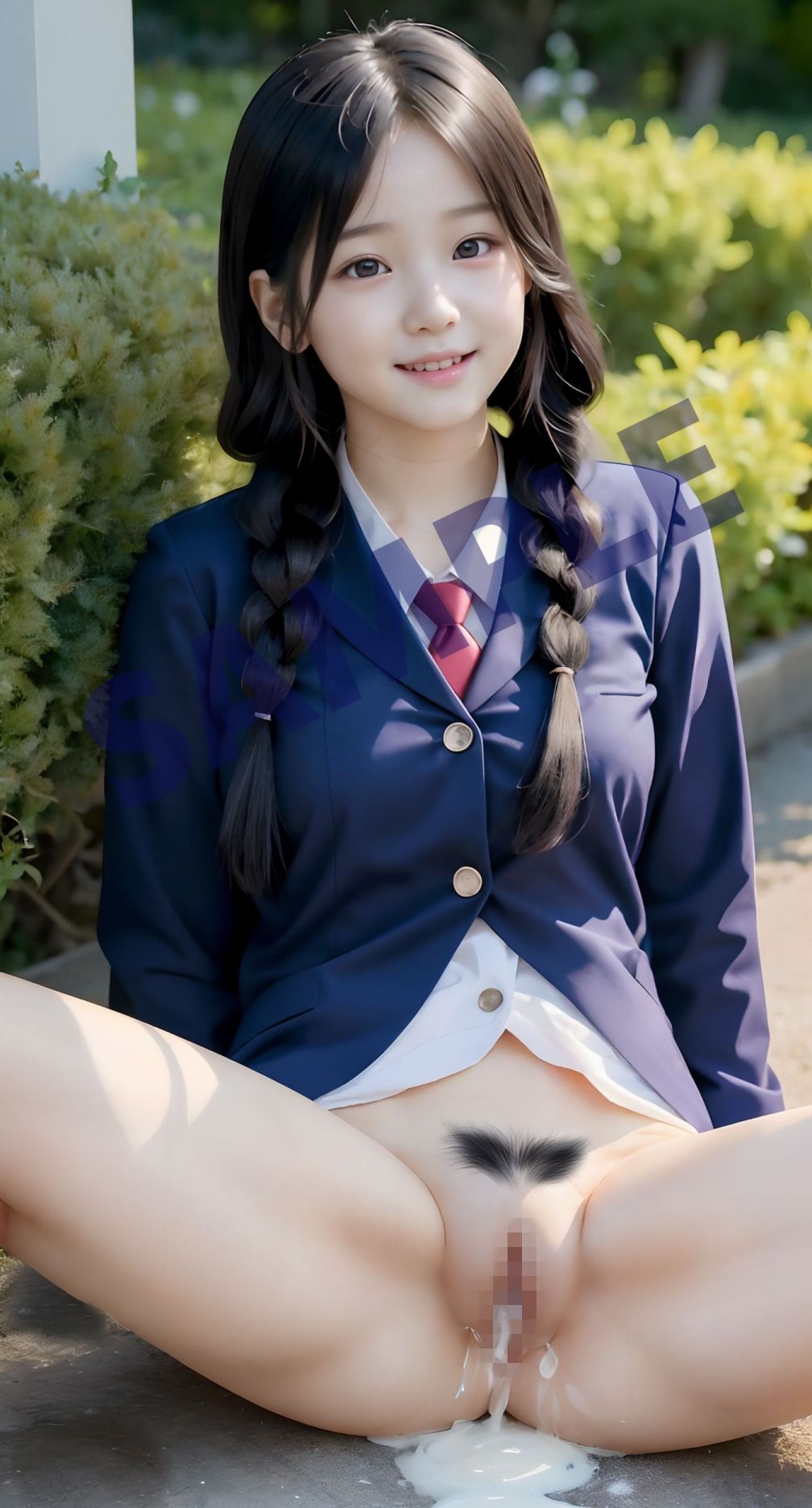 サンプル画像6:童顔ロリ巨乳見せつけ野外露出(えいあい傘) [d_307233]