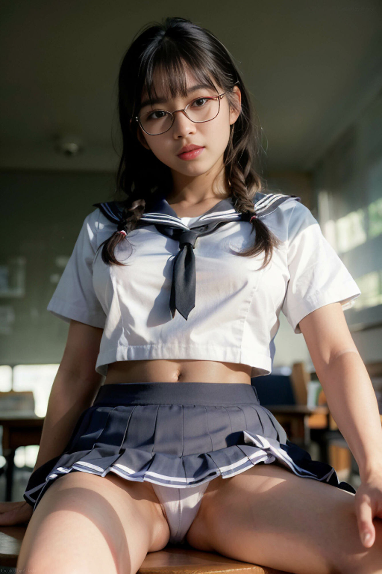 サンプル画像2:AIヌード写真館 013「メガネ」(AI-lady) [d_307252]