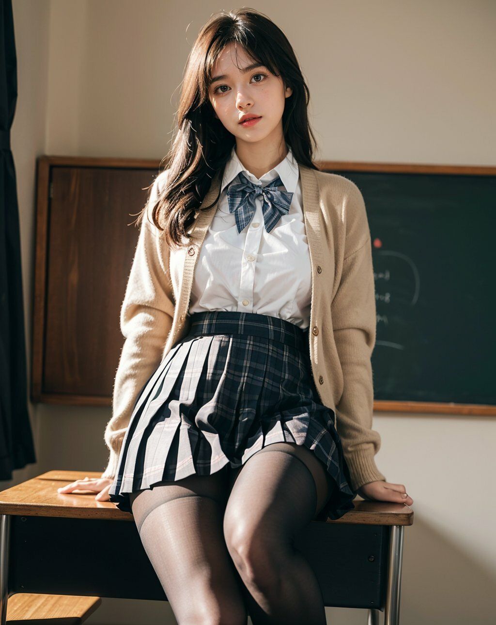 サンプル画像5:AI Girl JKカノジョ 教室編(AIDate) [d_307285]