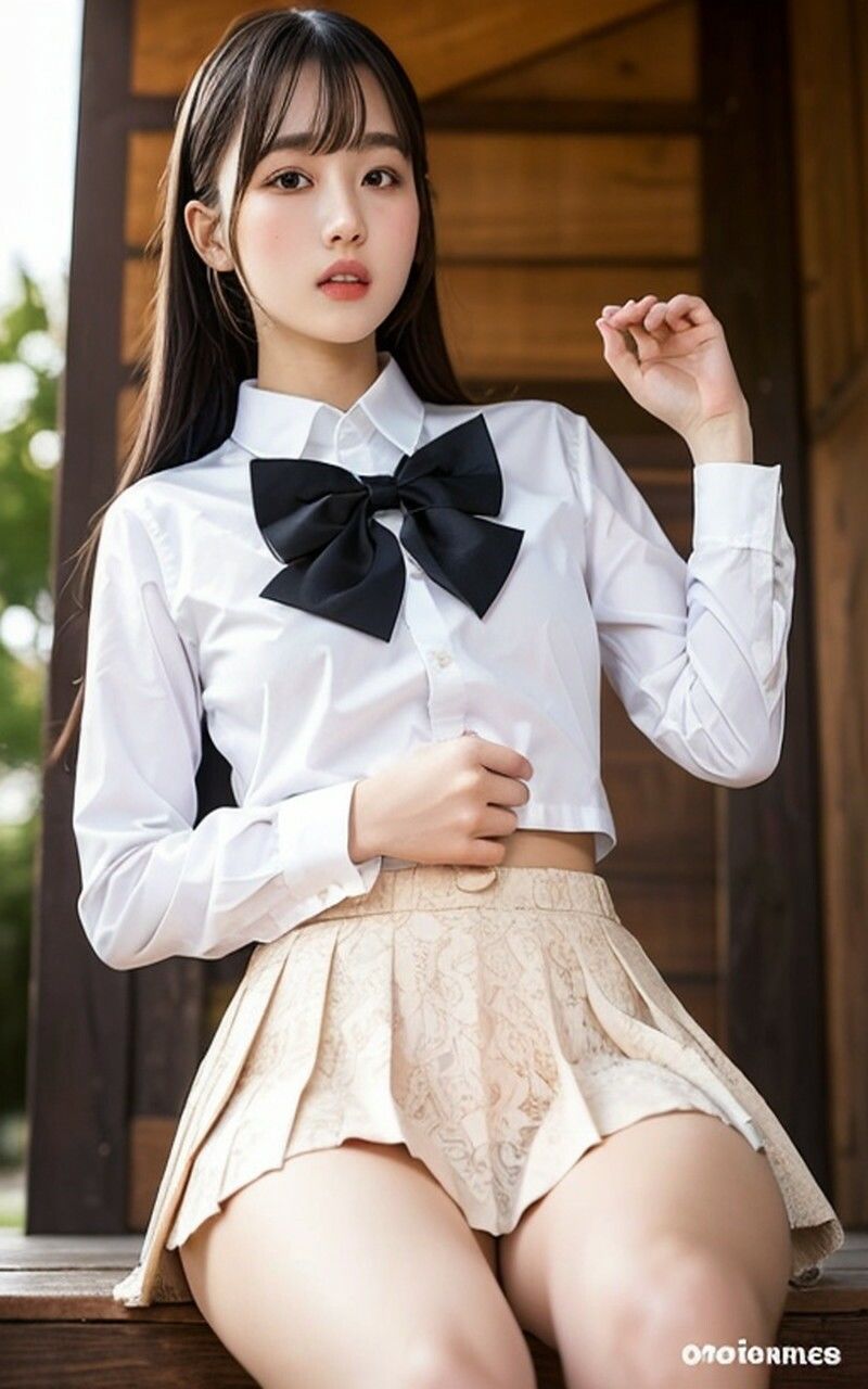 サンプル画像1:School girl uniform AI美女グラビア写真集(AIイメージプレス) [d_307378]