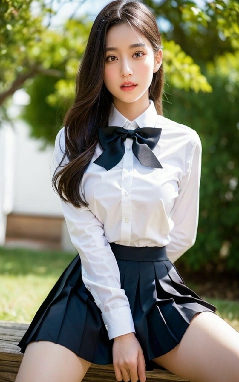 サンプル画像6:School girl uniform AI美女グラビア写真集(AIイメージプレス) [d_307378]