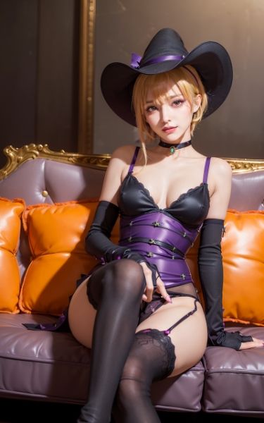 サンプル画像4:ハロウィン コスプレ ランジェリー 2(AI ヤン) [d_307478]