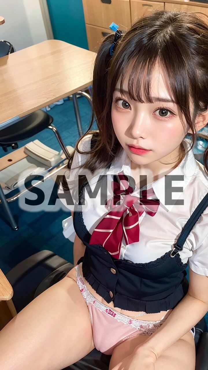 サンプル画像2:自ら下着を見せてくれる制服女子(AI愛create) [d_307595]