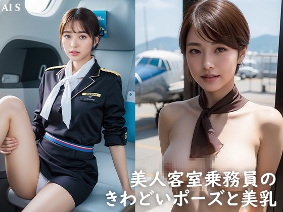 サンプル画像3:【全424枚】 「客室乗務員」 ケツアナ航空 -キャビンアテンダントの制服姿と裏事情- -AIで描く究極の美女達-(AIで絶世の美女を作る) [d_307605]