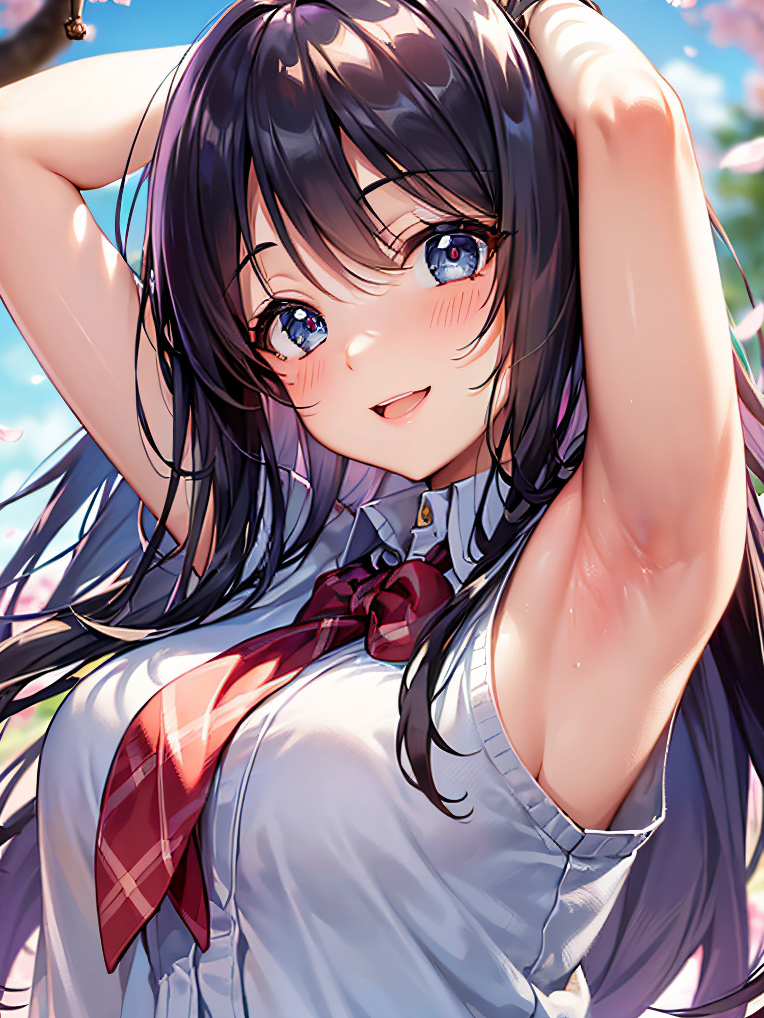 サンプル画像2:見せたがりの制服JKの腋見せ画像集(senninn) [d_307640]