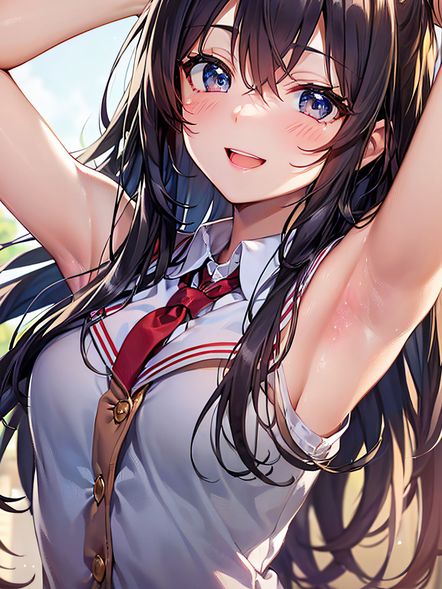 サンプル画像6:見せたがりの制服JKの腋見せ画像集(senninn) [d_307640]