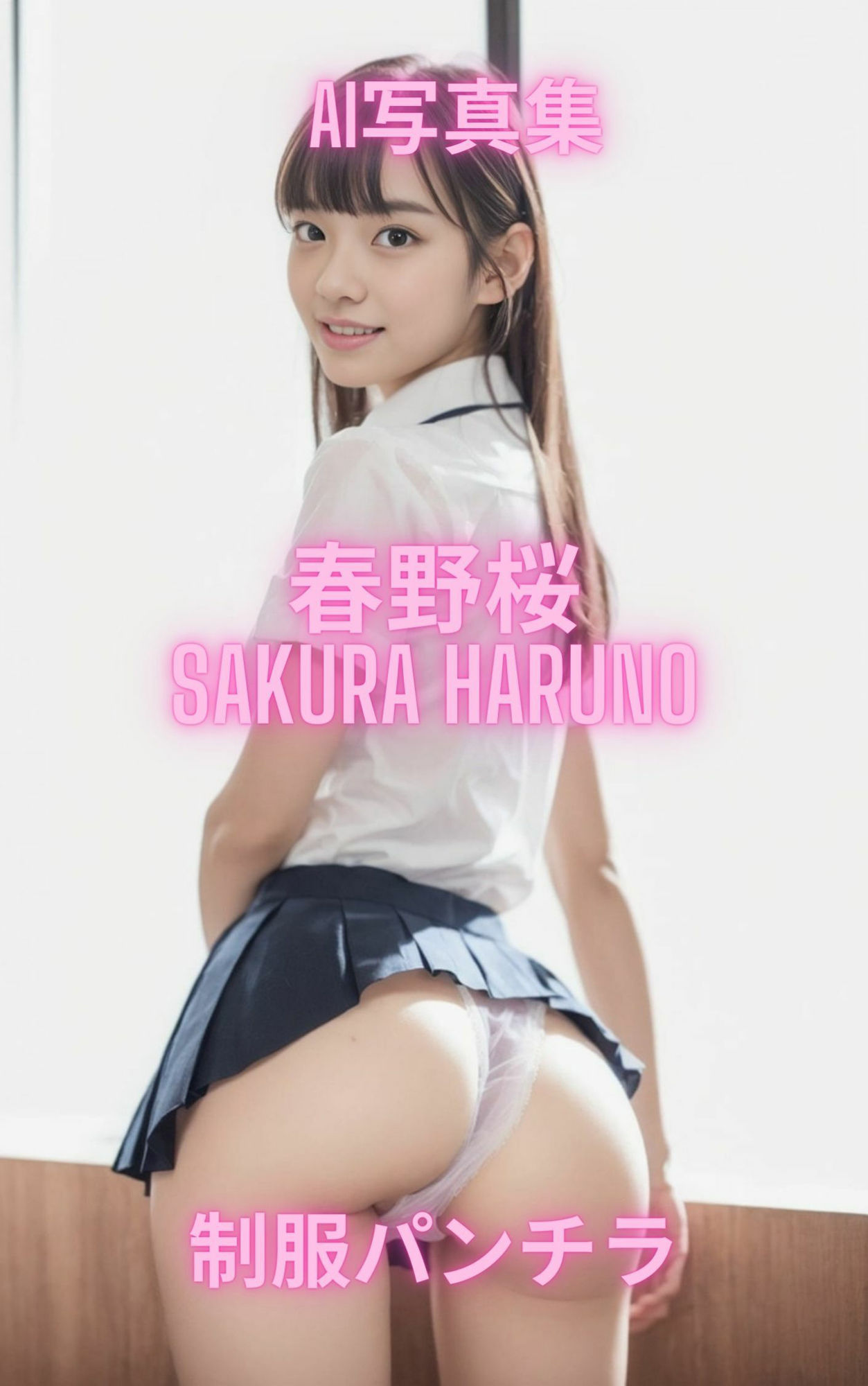 サンプル画像3:AI写真集 春野桜 Sakura Haruno 制服パンチラ(Premium Girls) [d_307684]