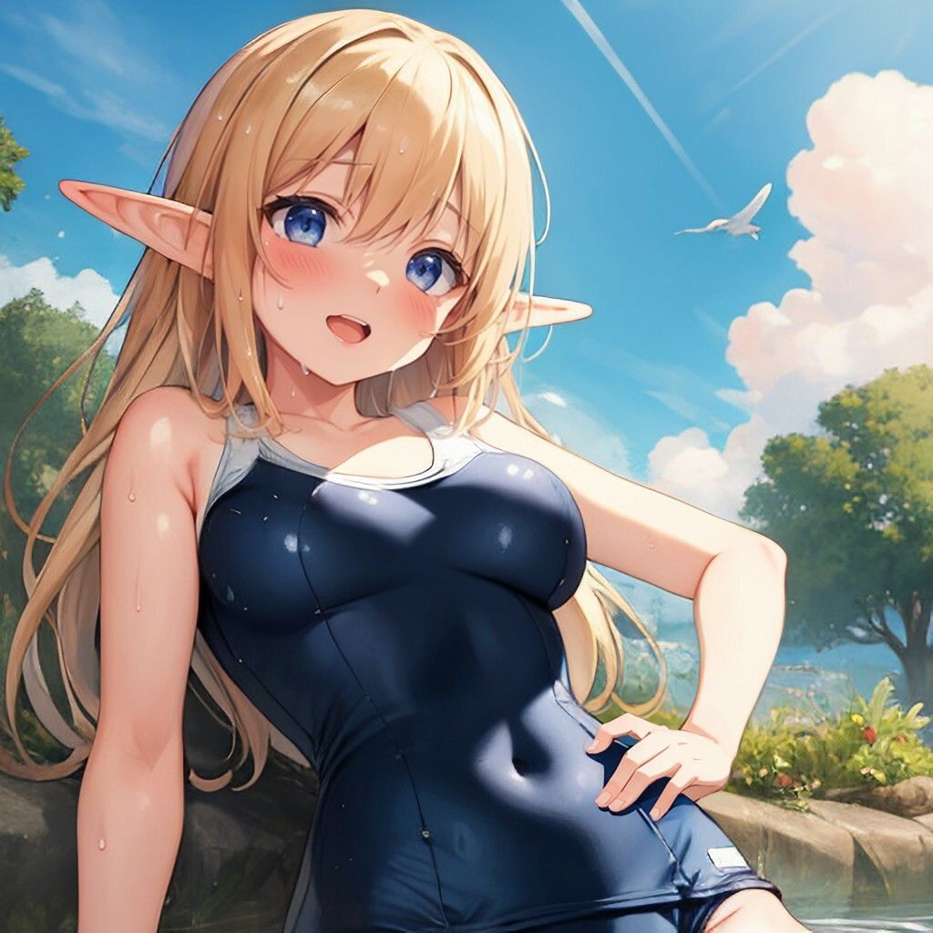 サンプル画像1:スク水風エルフさん(ほげふが) [d_307712]