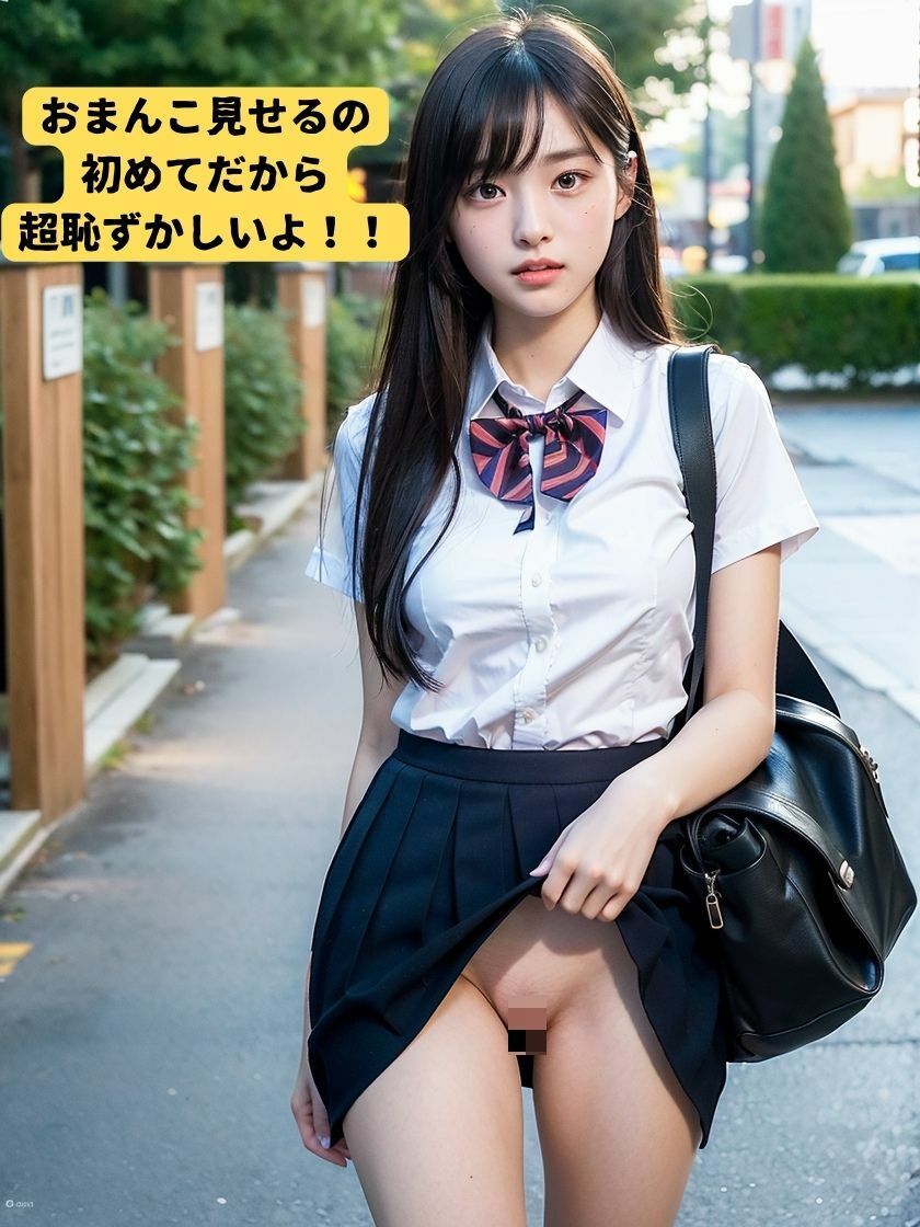 サンプル画像1:中出し女学園シリーズ第1弾！ 女子校生のおまんこ初開脚＜＜エチエチ登校編＞＞(AI美女R18くらぶ) [d_307734]