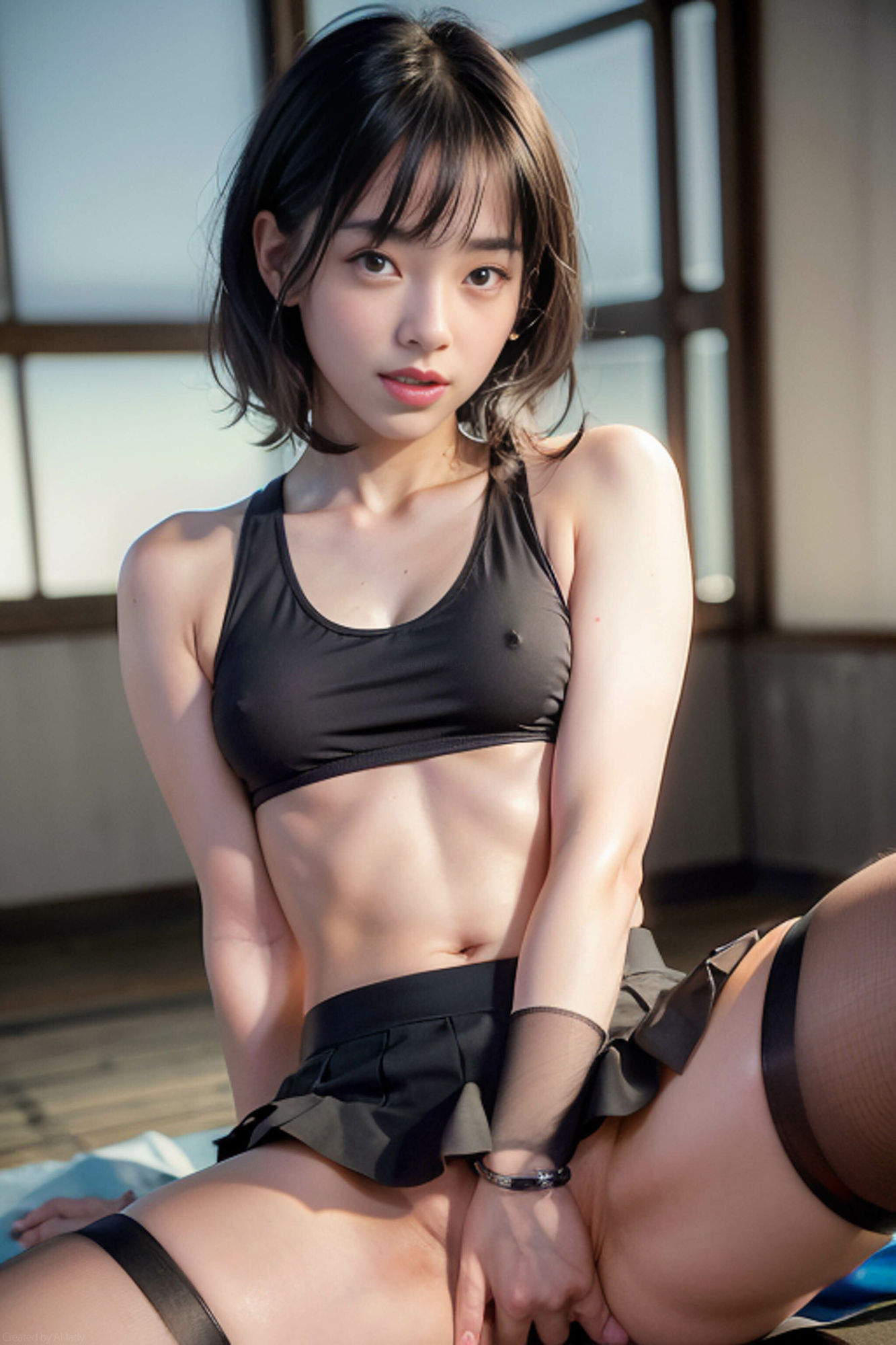 サンプル画像3:AIヌード写真館 016「ジム」(AI-lady) [d_307826]