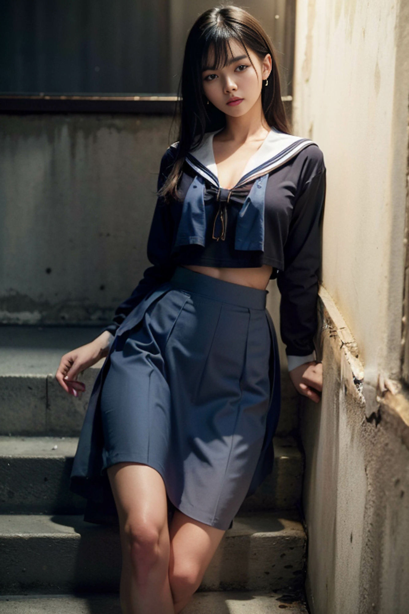 サンプル画像4:AIヌード写真館 018「パンチラ」(AI-lady) [d_307829]