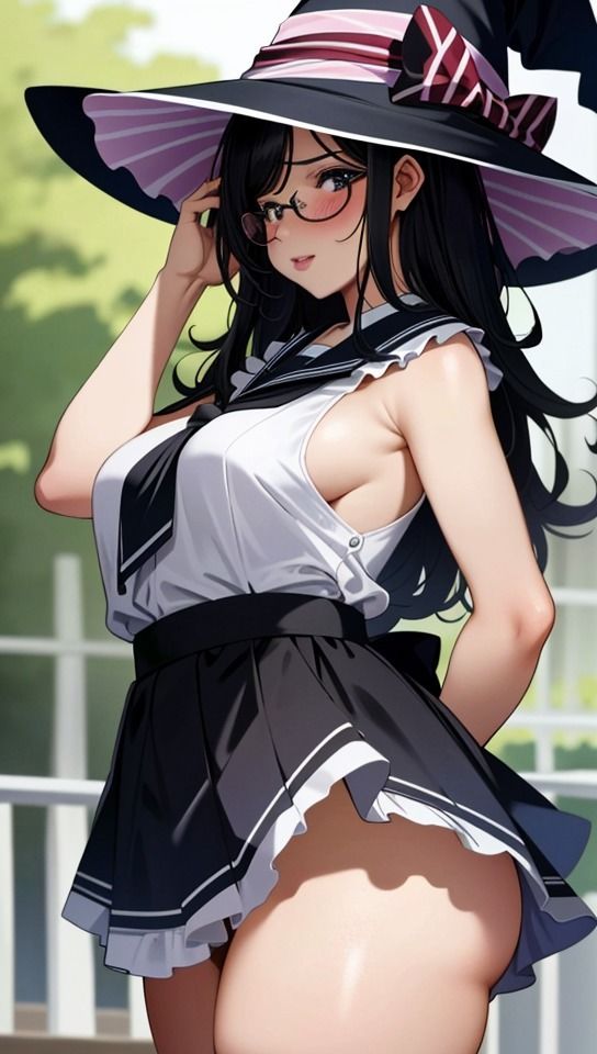 サンプル画像4:同級生のコスプレ、メガネ魔女娘編(べりーパイ) [d_307977]